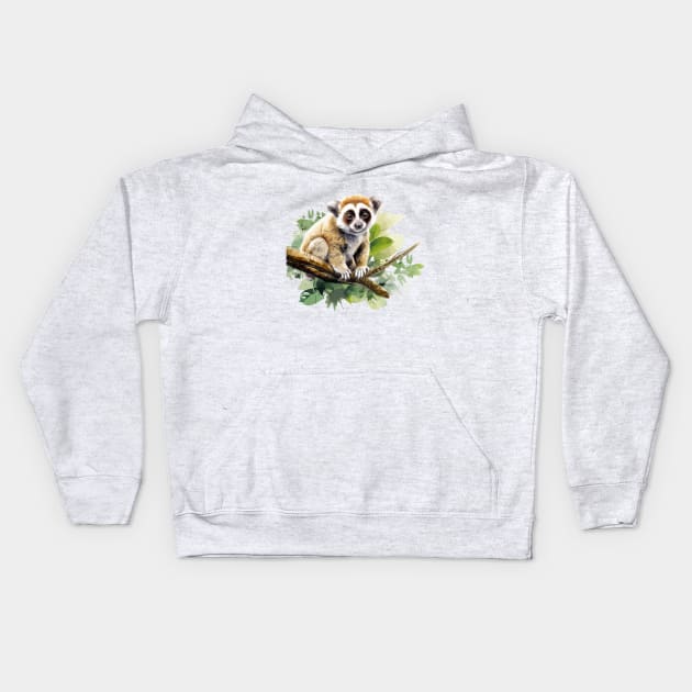 Slow Loris Kids Hoodie by zooleisurelife